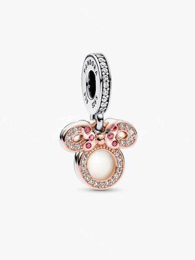 Disney Minnie Mouse Silhouette "Mom" Double Dangle Charm